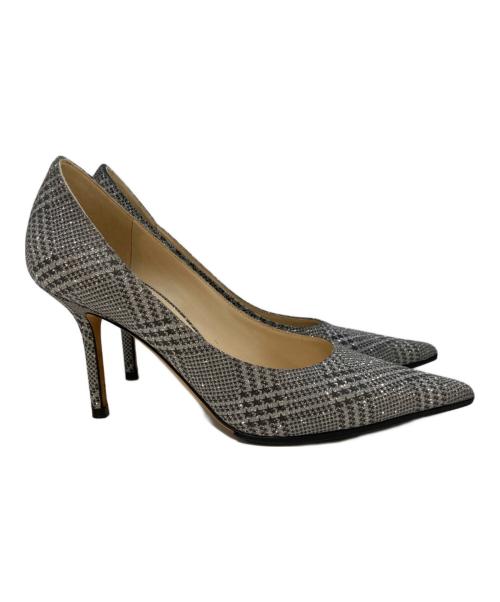 JIMMY CHOO（ジミーチュウ）JIMMY CHOO (ジミーチュウ) グリッターパンプス シルバー サイズ:7の古着・服飾アイテム