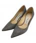 JIMMY CHOO（ジミーチュウ）の古着「グリッターパンプス」｜シルバー