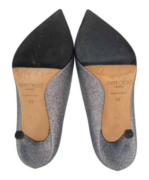 JIMMY CHOO（ジミーチュウ）JIMMY CHOO (ジミーチュウ) グリッターパンプス シルバー サイズ:34の古着・服飾アイテム