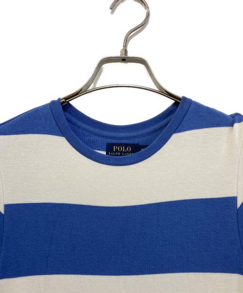 POLO RALPH LAUREN（ポロ・ラルフローレン）POLO RALPH LAUREN (ポロ・ラルフローレン) ボーダーカットソーワンピース ホワイトブルー サイズ:XSの古着・服飾アイテム