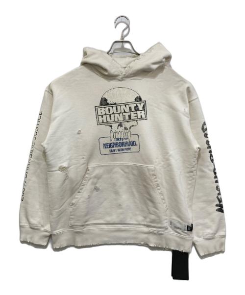 NEIGHBORHOOD（ネイバーフッド）NEIGHBORHOOD (ネイバーフッド) BOUNTY HUNTER (バウンティハンター) SAVAGE SWEAT HOODIE LS ホワイト サイズ:Mの古着・服飾アイテム
