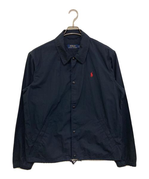 POLO RALPH LAUREN（ポロ・ラルフローレン）POLO RALPH LAUREN (ポロ・ラルフローレン) コットンポプリンコーチジャケット ネイビー サイズ:Lの古着・服飾アイテム