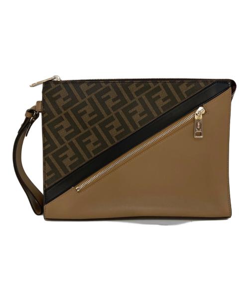 FENDI（フェンディ）FENDI (フェンディ) Dagonal クラッチバッグ ブラウンの古着・服飾アイテム
