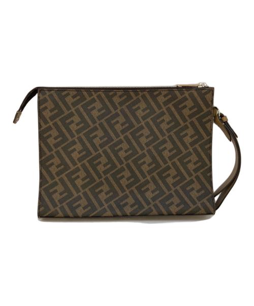 FENDI（フェンディ）FENDI (フェンディ) Dagonal クラッチバッグ ブラウンの古着・服飾アイテム