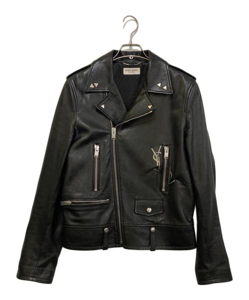 Saint Laurent Paris（サンローランパリ）Saint Laurent Paris (サンローランパリ) カサンドラポケット ダブルライダース レザージャケット ブラック サイズ:48の古着・服飾アイテム