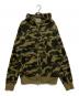 A BATHING APE（ア ベイシング エイプ）の古着「カモ柄ジップパーカー」｜オリーブ
