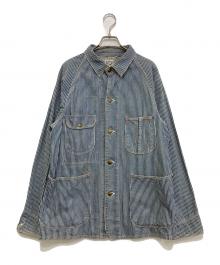 orSlow（オアスロウ）の古着「ヒッコリーストライプカバーオール」｜ブルー