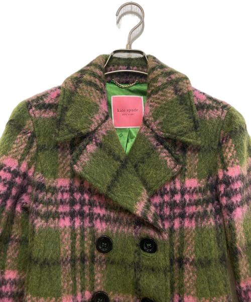 Kate Spade（ケイトスペード）Kate Spade (ケイトスペード) ウールチェスターコート グリーン サイズ:XSの古着・服飾アイテム