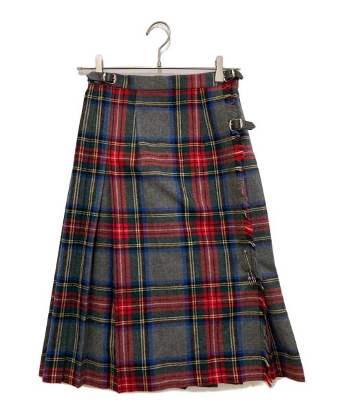 O'NEIL OF DUBLIN（オニールオブダブリン）O'NEIL OF DUBLIN (オニールオブダブリン) キルトスカート レッド×グレー サイズ:36の古着・服飾アイテム