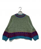 45Rフォーティファイブ・アール）の古着「シェットランドウールのジャガードセーター」｜グリーン