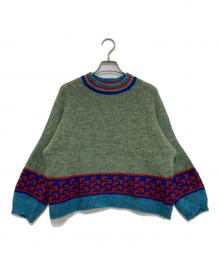 45R（フォーティファイブ・アール）の古着「シェットランドウールのジャガードセーター」｜グリーン