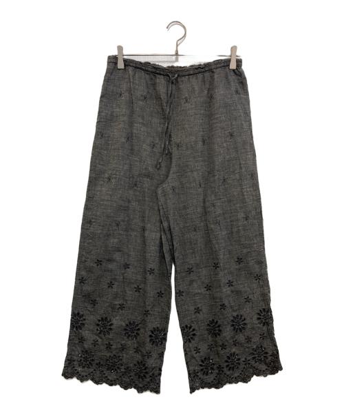 45R（フォーティファイブ・アール）45R (フォーティファイブ・アール) 綿麻ダンガリーカットワークペチパンツ グレー サイズ:★★の古着・服飾アイテム