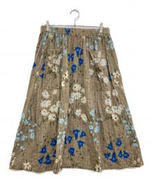 45R（フォーティファイブ・アール）の古着「二重織のカントリーフラワースカート 711400084」｜オリーブ
