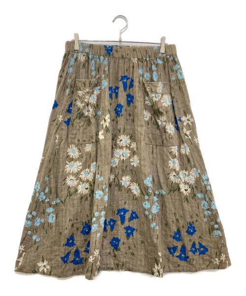 45R（フォーティファイブ・アール）45R (フォーティファイブ・アール) 二重織のカントリーフラワースカート 711400084 オリーブ サイズ:-の古着・服飾アイテム