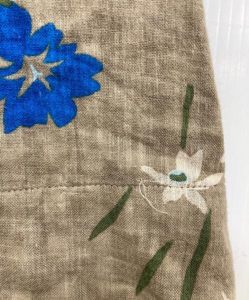 45R（フォーティファイブ・アール）45R (フォーティファイブ・アール) 二重織のカントリーフラワースカート 711400084 オリーブ サイズ:-の古着・服飾アイテム