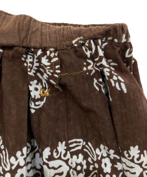 45R（フォーティファイブ・アール）45R (フォーティファイブ・アール) インドカディの908ブロックプリント縞フラワースカート　70540012 ブラウン サイズ:-の古着・服飾アイテム