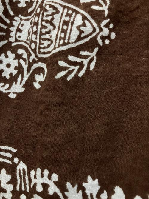 45R（フォーティファイブ・アール）45R (フォーティファイブ・アール) インドカディの908ブロックプリント縞フラワースカート　70540012 ブラウン サイズ:-の古着・服飾アイテム