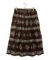 45R（フォーティファイブ・アール）の古着「インドカディの908ブロックプリント縞フラワースカート　70540012」｜ブラウン