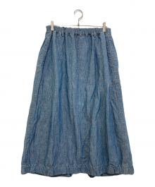 45R（フォーティファイブ・アール）の古着「綿麻ダンガリーのチーゴスカート 70640162」｜インディゴ