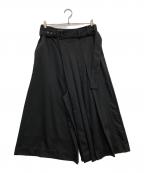 GROUND Yグラウンドワイ）の古着「プリーツラップウールギャバ袴パンツ　GO-P07-100」｜ブラック