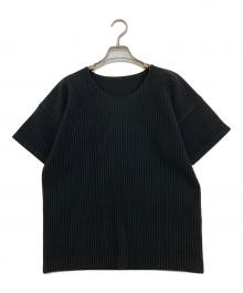 HOMME PLISSE ISSEY MIYAKE（オム プリッセ イッセイ ミヤケ）の古着「プリーツカットソー　HP55JK420」｜ブラック