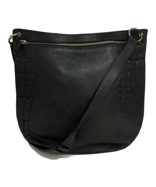 JIL SANDER（ジルサンダー）JIL SANDER (ジルサンダー) レザーショルダーバッグ ブラックの古着・服飾アイテム