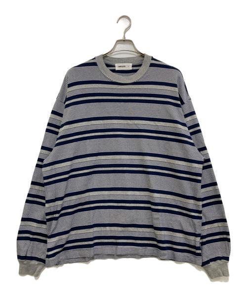 everyone（エブリワン）everyone (エブリワン) border long sleeve tee グレー サイズ:XLの古着・服飾アイテム