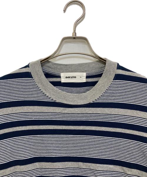 everyone（エブリワン）everyone (エブリワン) border long sleeve tee グレー サイズ:XLの古着・服飾アイテム