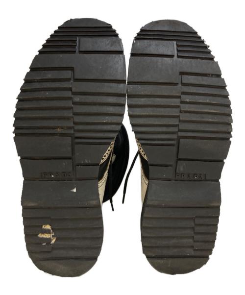 PRADA（プラダ）PRADA (プラダ) レイヤーウィングチップブーツ ホワイト サイズ:7の古着・服飾アイテム