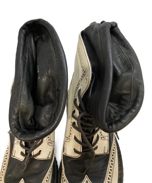 PRADA（プラダ）PRADA (プラダ) レイヤーウィングチップブーツ ホワイト サイズ:7の古着・服飾アイテム