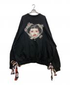 KIDILLキディル）の古着「クルーネック コットン スウェット」｜ブラック