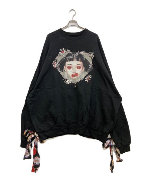 KIDILL（キディル）KIDILL (キディル) クルーネック コットン スウェット ブラック サイズ:FREEの古着・服飾アイテム