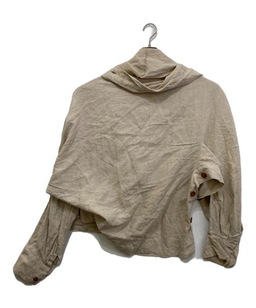 Vivienne Westwood man（ヴィヴィアン ウェストウッド マン）Vivienne Westwood man (ヴィヴィアン ウェストウッド マン) オーブ刺繍変形リネンシャツ　VW-WR-71914 ベージュ サイズ:ｆの古着・服飾アイテム