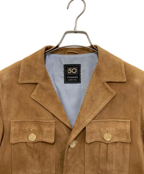 Cinquanta（チンクワンタ）Cinquanta (チンクワンタ) ゴートスエード サファリジャケット ベージュ サイズ:46の古着・服飾アイテム