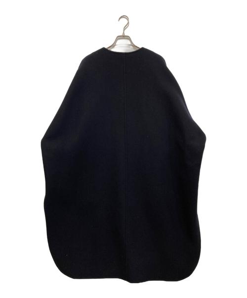 ebure（エブール）EBURE (エブール) メルトンノーカラーコート ネイビー サイズ:36の古着・服飾アイテム
