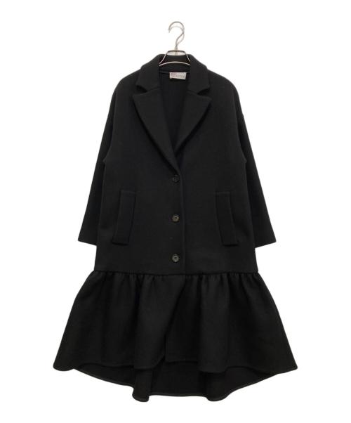 RED VALENTINO（レッドヴァレンティノ）RED VALENTINO (レッドヴァレンティノ) ウール カシミヤ フレア ドレスコート ブラック サイズ:40の古着・服飾アイテム