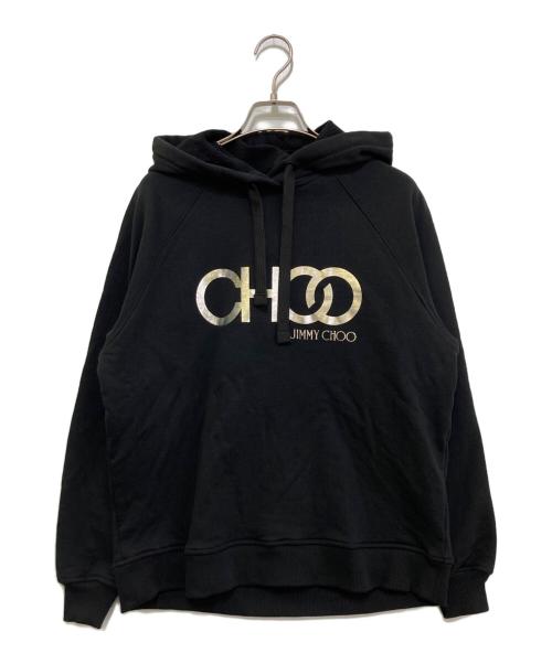 JIMMY CHOO（ジミーチュウ）JIMMY CHOO (ジミーチュウ) ロゴプリントパーカー ブラック サイズ:XSの古着・服飾アイテム