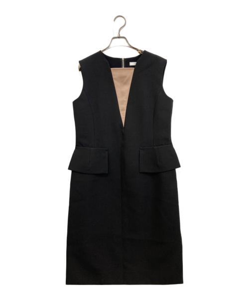 ADORE（アドーア）ADORE (アドーア) 麻調ボンディングシアーワンピース　531-2140505 ブラック サイズ:38の古着・服飾アイテム