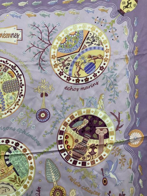 HERMES（エルメス）HERMES (エルメス) カレ90 シルクスカーフ パープルの古着・服飾アイテム