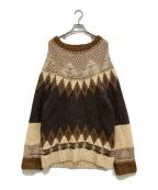 Maison Margiela×H&Mメゾンマルジェラ×エイチアンドエム）の古着「フェアアイルダイヤニットセーター」｜ブラウン