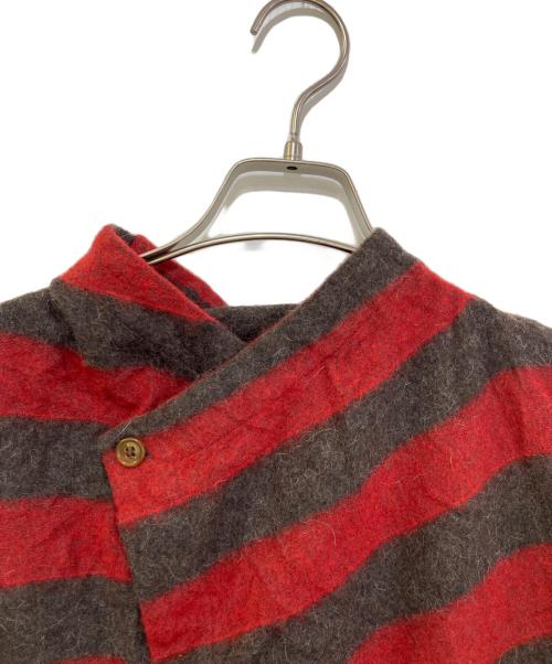 Vivienne Westwood man（ヴィヴィアン ウェストウッド マン）Vivienne Westwood man (ヴィヴィアン ウェストウッド マン) ウールボーダーデザインシャツ レッド サイズ:48の古着・服飾アイテム