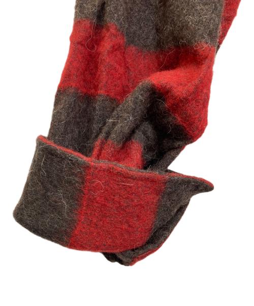 Vivienne Westwood man（ヴィヴィアン ウェストウッド マン）Vivienne Westwood man (ヴィヴィアン ウェストウッド マン) ウールボーダーデザインシャツ レッド サイズ:48の古着・服飾アイテム