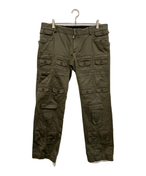 DOLCE & GABBANA（ドルチェ＆ガッバーナ）DOLCE & GABBANA (ドルチェ＆ガッバーナ) ギミックマルチポケットカーゴパンツ カーキ サイズ:50の古着・服飾アイテム