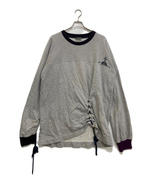 Vivienne Westwood man（ヴィヴィアン ウェストウッド マン）Vivienne Westwood man (ヴィヴィアン ウェストウッド マン) オーブプリント紐デザインスウェット グレー サイズ:Mの古着・服飾アイテム