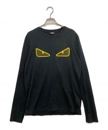 FENDI（フェンディ）の古着「バグズアイロングスリーブカットソー　FAF541-A8JR」｜ブラック