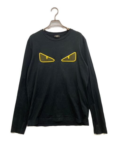 FENDI（フェンディ）FENDI (フェンディ) バグズアイロングスリーブカットソー　FAF541-A8JR ブラック サイズ:Ｍの古着・服飾アイテム