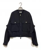 THE RERACSザ リラクス）の古着「COLLALESS ZIPUP BLOUSON」｜ブラック