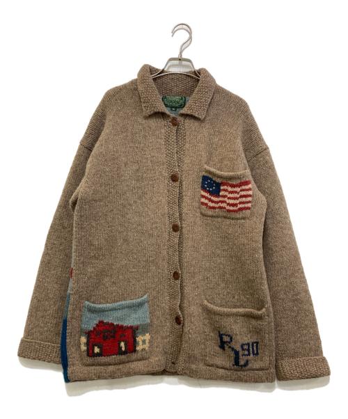 POLO COUNTRY（ポロカントリー）POLO COUNTRY (ポロカントリー) 90`s ウールニットカーディガン ベージュ サイズ:Mの古着・服飾アイテム