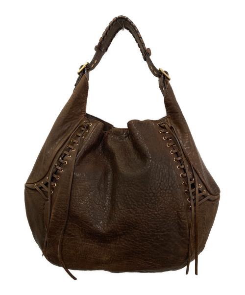 GIVENCHY（ジバンシィ）GIVENCHY (ジバンシィ) レースアップレザーワンショルダーバッグ ブラウンの古着・服飾アイテム