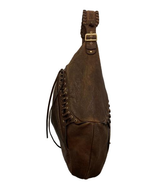 GIVENCHY（ジバンシィ）GIVENCHY (ジバンシィ) レースアップレザーワンショルダーバッグ ブラウンの古着・服飾アイテム